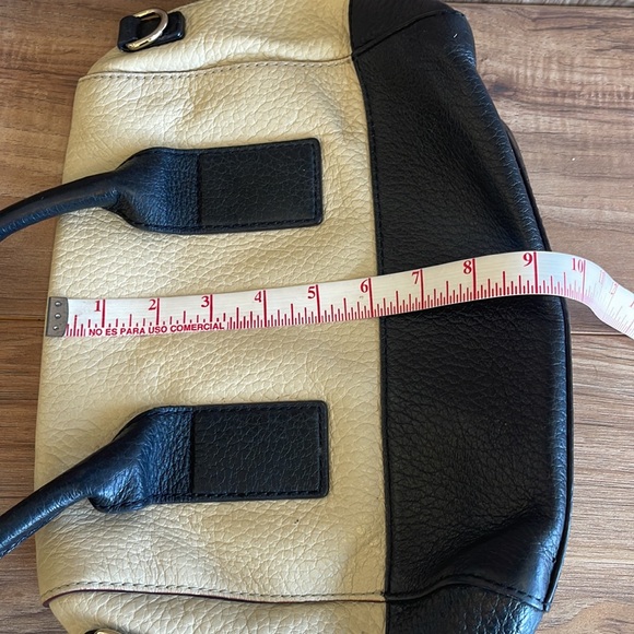 Pre-owned KATE SPADE Southport Avenue Alessa Cream Black Pebbled leather Medium - Picture 12 of 13